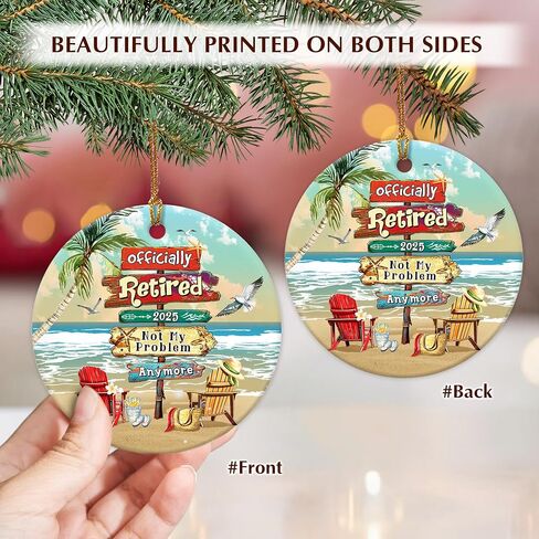Happy Retirement Ornament 2024 - Retired 2024 Not My Problem Anymore Christmas Ornaments - Thank You Gifts for Women, Men, Coworker, Boss, Nurses, Teacher, Friends - Retirement Party Decorations in Kuwait