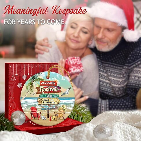 Happy Retirement Ornament 2024 - Retired 2024 Not My Problem Anymore Christmas Ornaments - Thank You Gifts for Women, Men, Coworker, Boss, Nurses, Teacher, Friends - Retirement Party Decorations in Kuwait