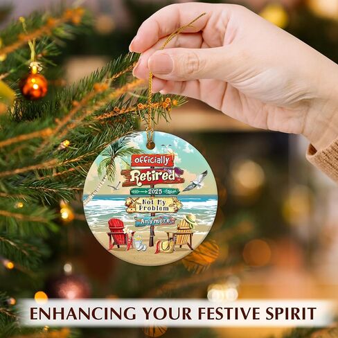 Happy Retirement Ornament 2024 - Retired 2024 Not My Problem Anymore Christmas Ornaments - Thank You Gifts for Women, Men, Coworker, Boss, Nurses, Teacher, Friends - Retirement Party Decorations in Kuwait