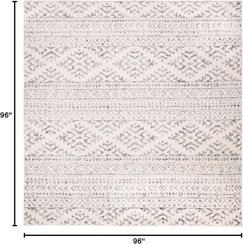 سجادة منطقة مجموعة SAFAVIEH Tulum - 22.86 سم × 30.48 سم، عاجي ورمادي، تصميم قبلي بوهو المغربي، لا يتساقط ويسهل العناية به، مثالي للمناطق ذات الحركة العالية في غرفة المعيشة وغرفة النوم (TUL272A) in Kuwait
