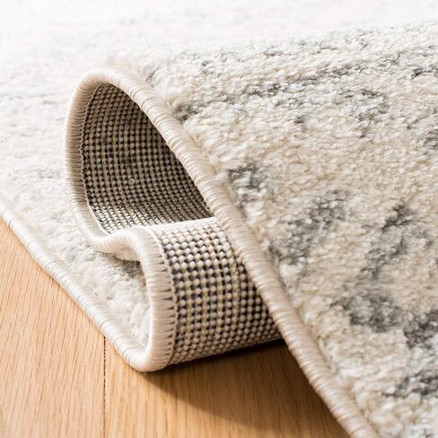 سجادة منطقة مجموعة SAFAVIEH Tulum - 22.86 سم × 30.48 سم، عاجي ورمادي، تصميم قبلي بوهو المغربي، لا يتساقط ويسهل العناية به، مثالي للمناطق ذات الحركة العالية في غرفة المعيشة وغرفة النوم (TUL272A) in Kuwait