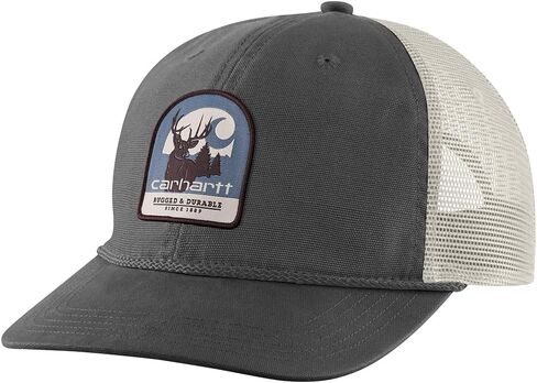 Carhartt Men's Canvas Mesh-Back Deer Patch Cap, Shadow, One Size in Saudi Arabia
