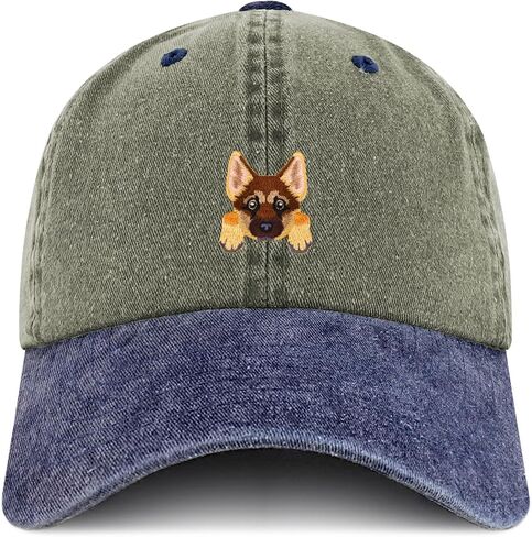 Trendy Apparel Shop German Shepherd Patch Pigment Dyed Washed Baseball Cap in Saudi Arabia