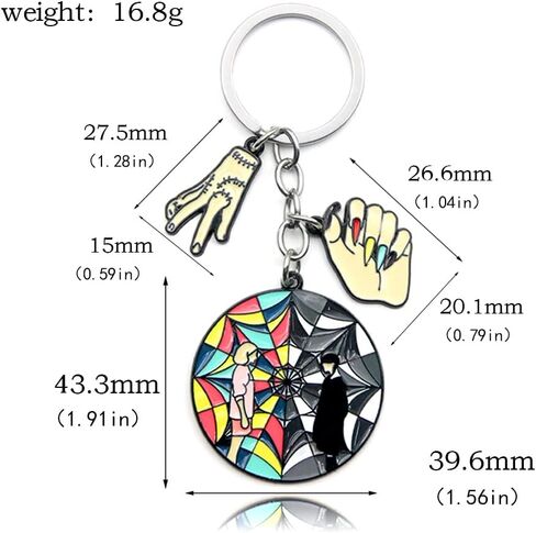 SONGCHANGJEWELRY Addams Alloy Enamel Keychain Merch Halloween Cosplay Costume Accessories Women Men Jewelry Gift (690) in Saudi Arabia