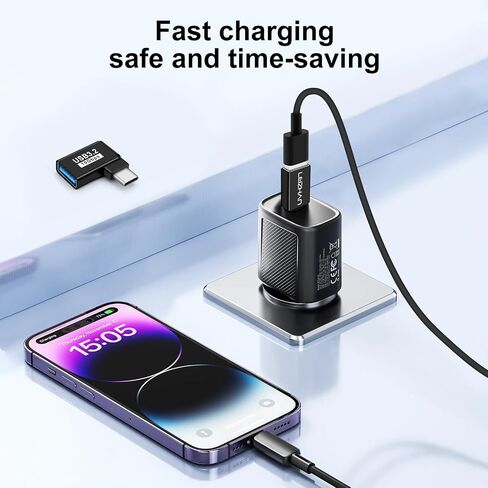 leizhan USB C to Mini USB Adapter, 2 Pack, USB-C Female to Mini USB 2.0 Male Adapter, Compatible with Laptops/Tablets, MP3 Players, Digital Cameras etc, Black in Kuwait