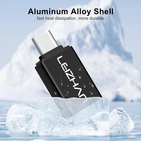 leizhan USB C to Mini USB Adapter, 2 Pack, USB-C Female to Mini USB 2.0 Male Adapter, Compatible with Laptops/Tablets, MP3 Players, Digital Cameras etc, Black in Kuwait