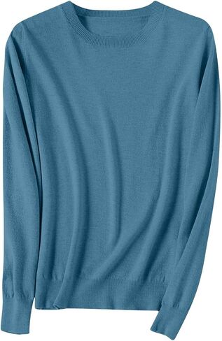 Cozy Sweaters for Women Long Sleeve Lightweight Crewneck Basic Knit Loose Fit Pullover Top 2025 Fall Trendy Outfits in Kuwait