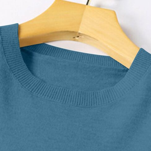 Cozy Sweaters for Women Long Sleeve Lightweight Crewneck Basic Knit Loose Fit Pullover Top 2025 Fall Trendy Outfits in Kuwait