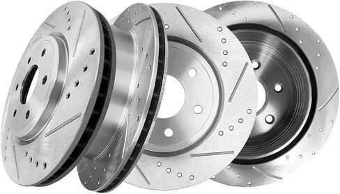 PM Auto Set of 4 Front 296mm-Rear 286mm Drilled Slotted Brake Disc Rotors For 2005-2015 Nissan Xterra in Saudi Arabia