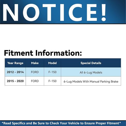 محور ديترويت - طقم فرامل لسيارة Ford F-150 2012-2020 [ث/فرامل انتظار يدوية] دوارات فرامل محفورة ومشقوقة وسادات فرامل سيراميك 2013-2019 استبدال أمامي وخلفي: دوارات أمامية وخلفية 13.78 بوصة in Saudi Arabia