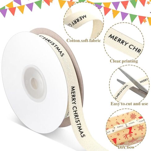 Wavwavw 20 Yards Patriotic Star Ribbon Natural 5/8 Inch 100% Cotton Herringbone Twill Fabric Ribbon Red Blue Star Trim for 4th of July Independence Day 250th Anniversary Crafts Gift Wrapping 2 Rolls in Saudi Arabia