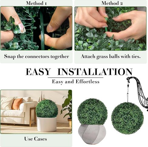 كرة توبياري نباتية صناعية، مضادة للأشعة فوق البنفسجية قطعتين مقاس 20 بوصة 4 طبقات من أوراق الشجر من خشب البقس الصناعي لحفلات الزفاف، والشرفة، والحديقة، والفناء الخلفي، وديكور المنزل الداخلي والخارجي in Kuwait