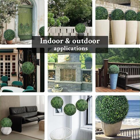 كرة توبياري نباتية صناعية، مضادة للأشعة فوق البنفسجية قطعتين مقاس 20 بوصة 4 طبقات من أوراق الشجر من خشب البقس الصناعي لحفلات الزفاف، والشرفة، والحديقة، والفناء الخلفي، وديكور المنزل الداخلي والخارجي in Kuwait