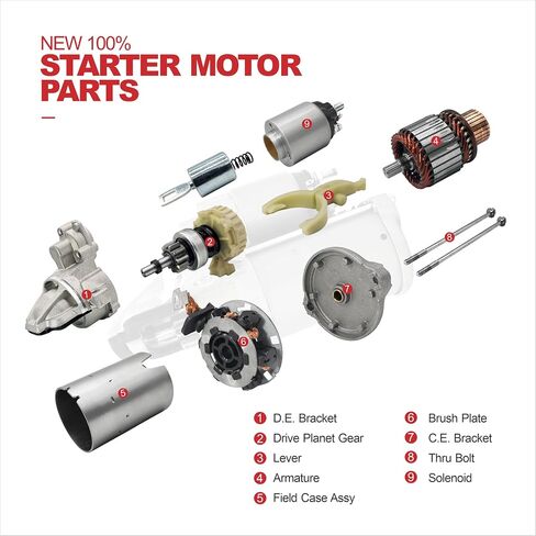 محرك Starter 34016N، متوافق مع 2015-2020 Ford F-150 2.7L/3.5L، بديل لـ FL3T11000AC، 438000-1460، عزم دوران عالي مناسب، 13T 1.4KW 12V CW in Kuwait
