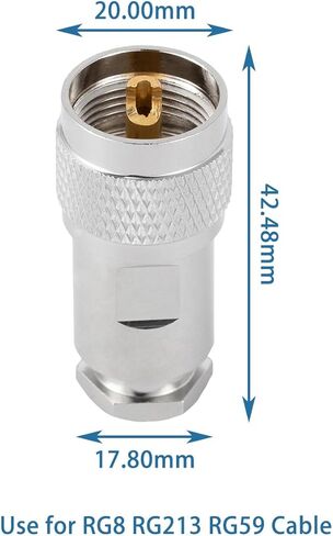 5PCS PL-259 UHF Male Connectors 50 Ohm PL259 Male Plug Five-piece Set Crimp RF Coax Connector Adapter for RG-213 LMR-400 RG8 RG59 Low Loss Coax Cable in Kuwait