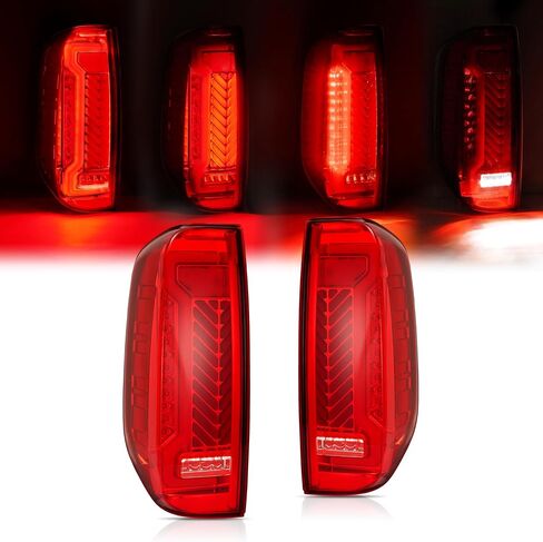 مصابيح خلفية LED من HECASA متوافقة مع المصابيح الخلفية للفرامل الأمامية من نيسان فرونتير 2005-2021 مع شريط أنبوب LED يسار ويمين، عدسة حمراء بديلة لاستبدال السكن الأسود لNI2801170 NI2800170 in Saudi Arabia