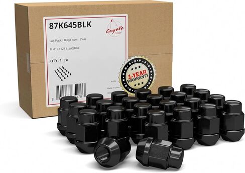 أجزاء إكسسوارات العجلات 24 قطعة M12x1.5 12x1.5 خيط منتفخ بلوط 35 مم 1.38 بوصة صواميل طويلة سوداء 3/4 بوصة 19 مم سداسية تناسب 2004-12 تشيفي كولورادو جي إم سي كانيون ｜ 21+ فورد برونكو (بدون رابتور) ｜ 19+ رينجر in Saudi Arabia