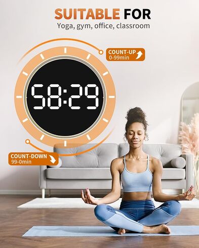 10 Inch Large Digital Wall Clock with 9 Color Changing Remote Control, Date Week Temperature, Auto Brightness Dimmer Clock Night Lights,Blue+Green in Kuwait