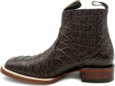 Mens Leather Short Ankle Embossed Python Print Cowboy Boot in Saudi Arabia
