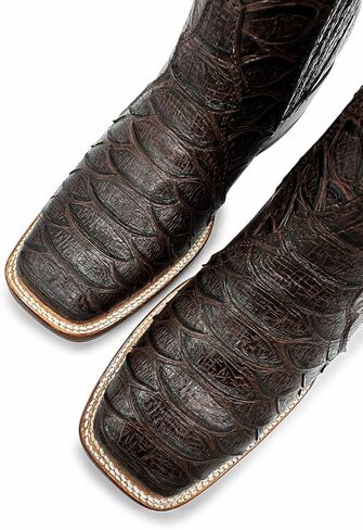 Mens Leather Short Ankle Embossed Python Print Cowboy Boot in Saudi Arabia