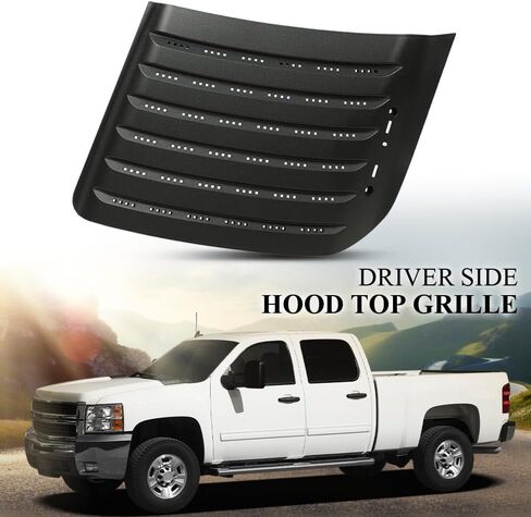G-PLUS Left Driver Side Hood Top Grille Compatible with Chevy Silverado 2500 HD 3500 HD 2011-2014(submodel: LT, LTZ, WT),22753694 GM1239106 in Saudi Arabia
