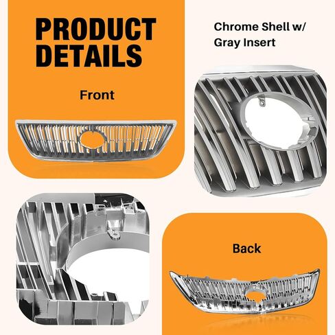 CarPartsDepot New Front Gray Grille Chrome Assembly Compatible With 2004-2006 Lexus RX330 2007 Lexus RX350 Fits LX1200113 5310148071 in Saudi Arabia