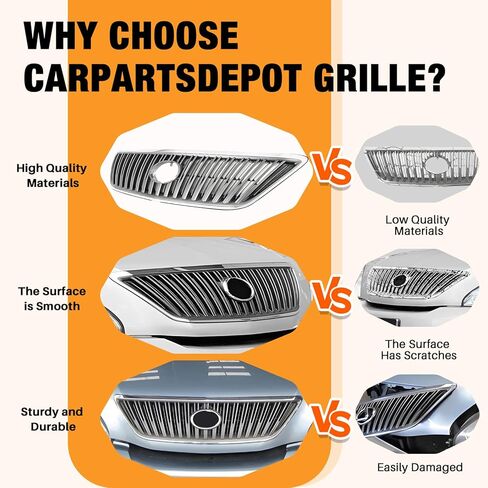 CarPartsDepot New Front Gray Grille Chrome Assembly Compatible With 2004-2006 Lexus RX330 2007 Lexus RX350 Fits LX1200113 5310148071 in Saudi Arabia