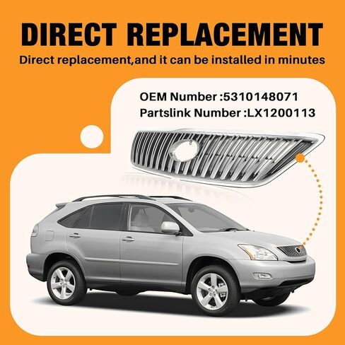 CarPartsDepot New Front Gray Grille Chrome Assembly Compatible With 2004-2006 Lexus RX330 2007 Lexus RX350 Fits LX1200113 5310148071 in Saudi Arabia