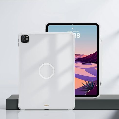 حافظة مغناطيسية لجهاز iPad Pro 13 بوصة M4(2024)، غطاء خلفي نحيف للكمبيوتر اللوحي شفاف مقاوم للصدمات ومضاد للأصفر، مصمم بإطار TPU مرن وظهر صلب من البولي كربونات (أسود، لجهاز iPad Pro مقاس 13 بوصة) in Saudi Arabia