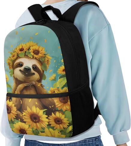 حقيبة ظهر للفتيات من Dolyues Sunflower Sloth مع صندوق غداء وحقيبة أقلام مقاس 17 بوصة حقيبة مدرسية لرياض الأطفال للفتيات حقيبة كتب على شكل حيوانات لطيفة للأطفال من سن 5 إلى 12 عامًا، حقائب مدرسية متينة للاستخدام اليومي واللعب في الهواء الطلق in Kuwait