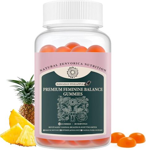 Premium Feminine Balance Gummies for Women - Vital Hawaiian Pineapple pH Balance Probiotic Gummies for Source Odor and Flora Wellness, Immune Support, Vegan, 60 Count in Saudi Arabia