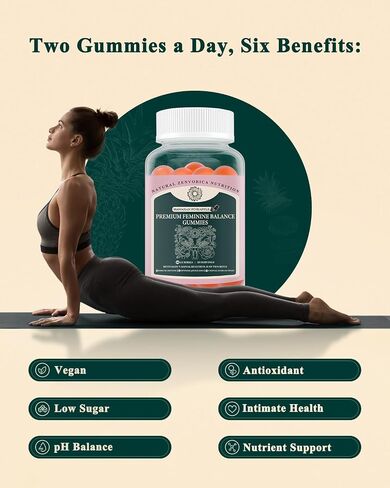 Premium Feminine Balance Gummies for Women - Vital Hawaiian Pineapple pH Balance Probiotic Gummies for Source Odor and Flora Wellness, Immune Support, Vegan, 60 Count in Saudi Arabia