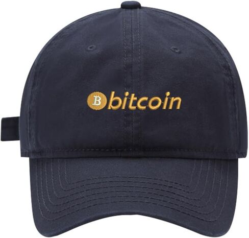 Mens Baseball Caps Embroidered Bitcoin BTC Adjustable Dad Hat Washed Cotton in Kuwait