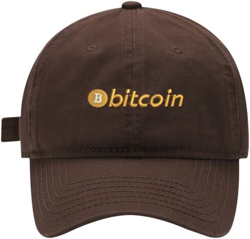 Mens Baseball Caps Embroidered Bitcoin BTC Adjustable Dad Hat Washed Cotton in Kuwait