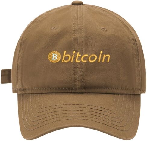 Mens Baseball Caps Embroidered Bitcoin BTC Adjustable Dad Hat Washed Cotton in Kuwait