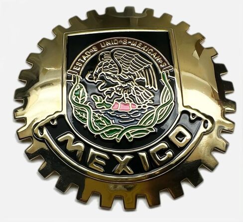 GOLD Mexico Grill Badge Golden Mexican Emblem for Trucks and Cars in Saudi Arabia