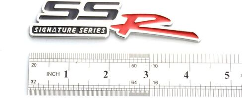 Aimoll 1x SS R SSR Emblems Sticker Badge Replacement for Chevy Camaro Silverado Corvette Traverse (Chrome Black) in Saudi Arabia