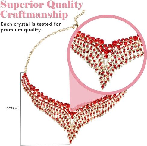 Costume Jewelry Set for Women - Wedding Jewelry Sets for Brides Bridal Jewelry Set for Wedding - Crystal Statement Necklace and Earrings Set - Aniversary Engagement Trendy Birthday Gifts 20 Inches in Saudi Arabia