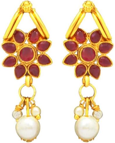 Aheli Bollywood Flower Shape Faux Stone Wedding Necklace Earrings Indian Fashion Jewelry Set Gift for Women in Saudi Arabia