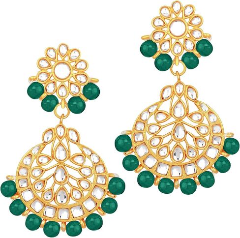 Aheli Indian Wedding Wear Beaded Faux Kundan Pearl Necklace Set with Earrings Maang Tikka Ethnic Fashion Jewelry Gift for Women in Saudi Arabia