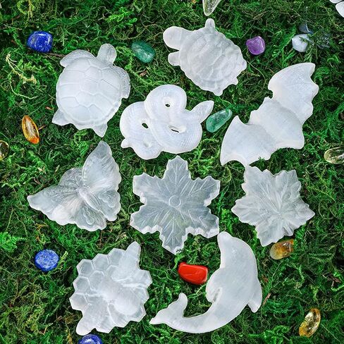 Erliway Natural Selenite Sleeping Cat 2.75" Large Selenite Quartz Crystal Cat Figurine Healing Stone Carved Ornaments for Cleansing Protection Spiritual Healing Home Decor in Saudi Arabia