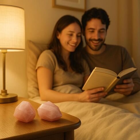 بلورات الكوارتز الوردية قطعتان (حوالي 0.88 رطل - 1.1 رطل، 1.57 بوصة - 2.56 بوصة) أحجار كريمة علاجية ملحقات التأمل ديكور تقلق لوازم الريكي الروحية صخور مصقولة كبيرة الحجم in Saudi Arabia