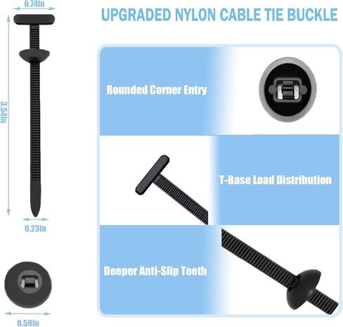 Universal Nylon Cable Tie Buckle for Car Repair - Heavy Duty Self-Locking Zipper Clips with Anti-Theft Buckle & UV Resistance, Replaces 90% Screws for Fender/Trunk/Engine Covers (50 Pcs) in Saudi Arabia