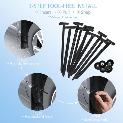 Universal Nylon Cable Tie Buckle for Car Repair - Heavy Duty Self-Locking Zipper Clips with Anti-Theft Buckle & UV Resistance, Replaces 90% Screws for Fender/Trunk/Engine Covers (50 Pcs) in Saudi Arabia
