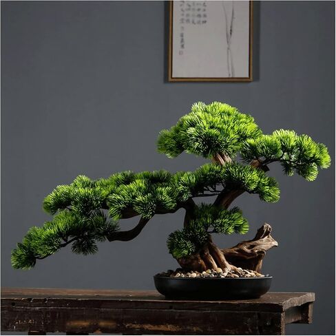 Artificial Bonsai Tree 17 Inches Artificial Bonsai Pine Tree，Realistic Fake Plant Decoration, Potted Artificial House Plants, for Desktop DisplayZen Garden Décor in Saudi Arabia