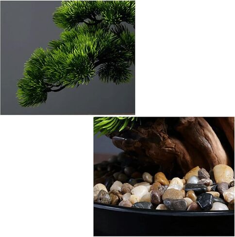Artificial Bonsai Tree 17 Inches Artificial Bonsai Pine Tree，Realistic Fake Plant Decoration, Potted Artificial House Plants, for Desktop DisplayZen Garden Décor in Saudi Arabia