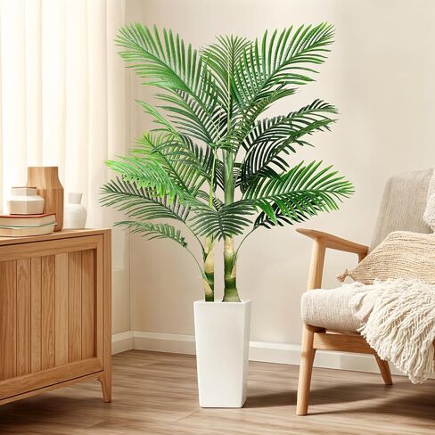 Fake Palm Tree, 8ft Artificial Phoenix Palm Tree Tall Tropical Tree with Adjustable Leaves & Planter, Outdoor Indoor Faux Trees for Living Room/Patio/Poolside/Yard Decor in Saudi Arabia