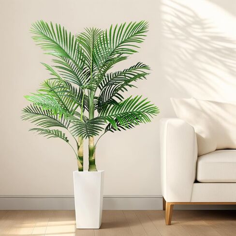 Fake Palm Tree, 8ft Artificial Phoenix Palm Tree Tall Tropical Tree with Adjustable Leaves & Planter, Outdoor Indoor Faux Trees for Living Room/Patio/Poolside/Yard Decor in Saudi Arabia