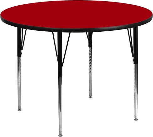 طاولة أنشطة Flash Furniture Wren مستديرة باللون الأحمر مقاس 42 بوصة - أرجل قابلة للتعديل بارتفاع قياسي in Saudi Arabia