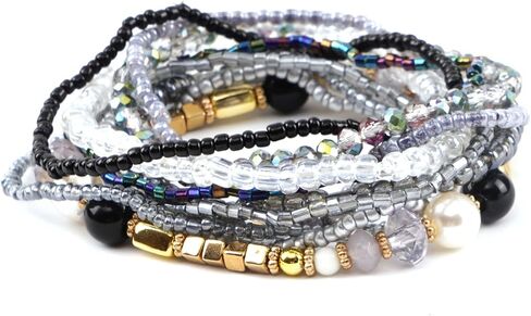 10 Bracelets Stack, Tackable Bracelets for Women Trendy, Boho Bead Bracelet Pack Friendship Jewelry in Saudi Arabia